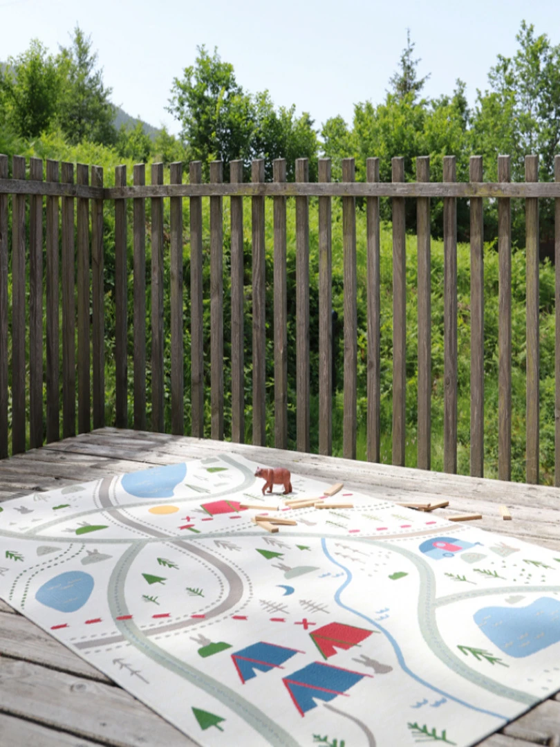 Tapis Rectangulaire Little Camper (123 X 180 Cm)   Bleu
