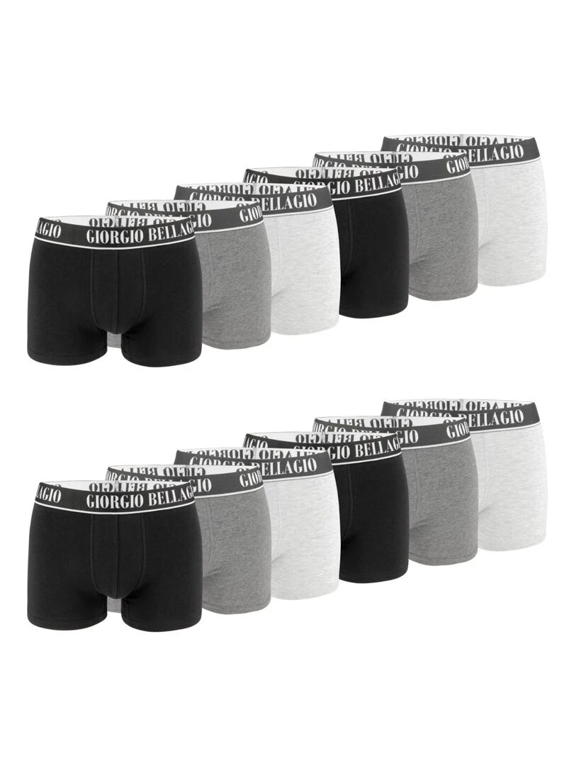 Lot de 12 Boxers coton homme Smart Giorgio Bellagio Gris