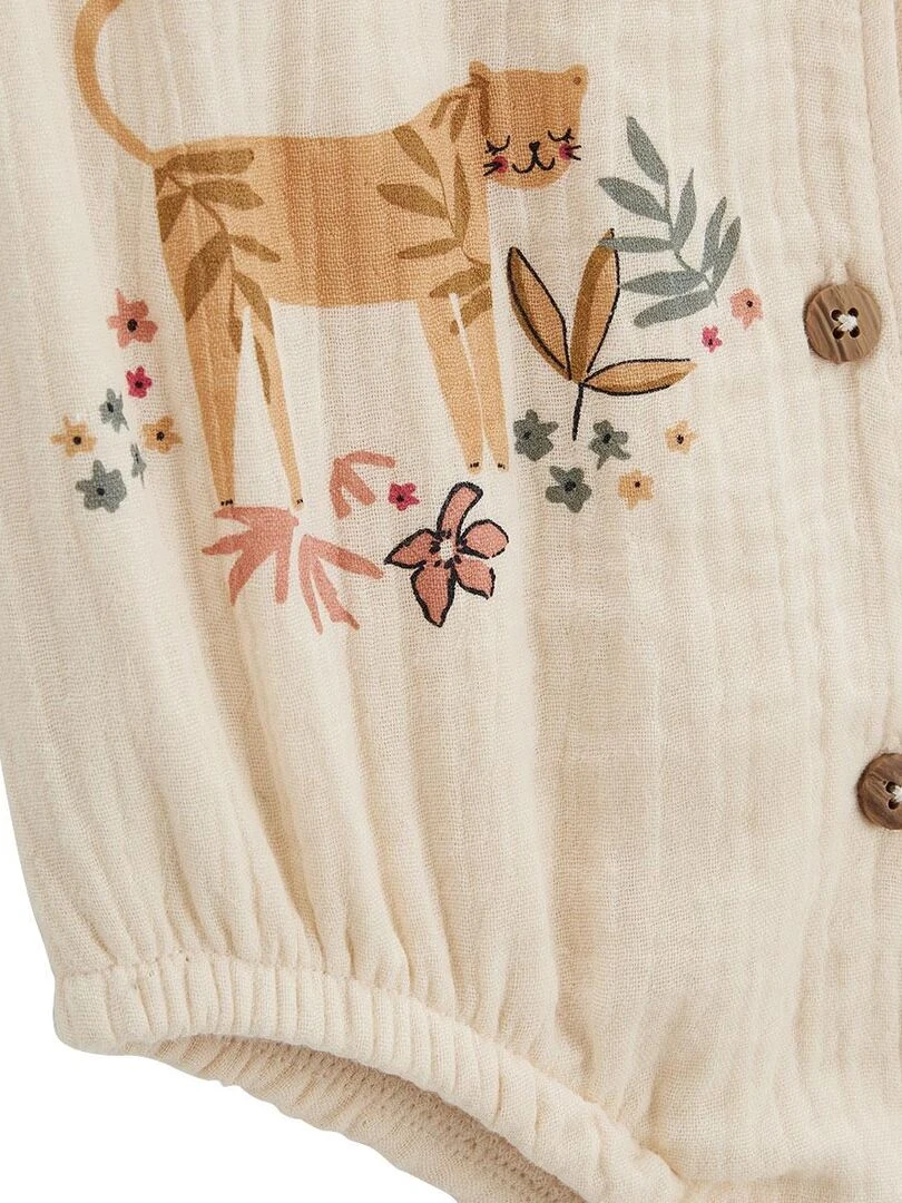 Barboteuse bloomer en gaze de coton Palaos   Ecru