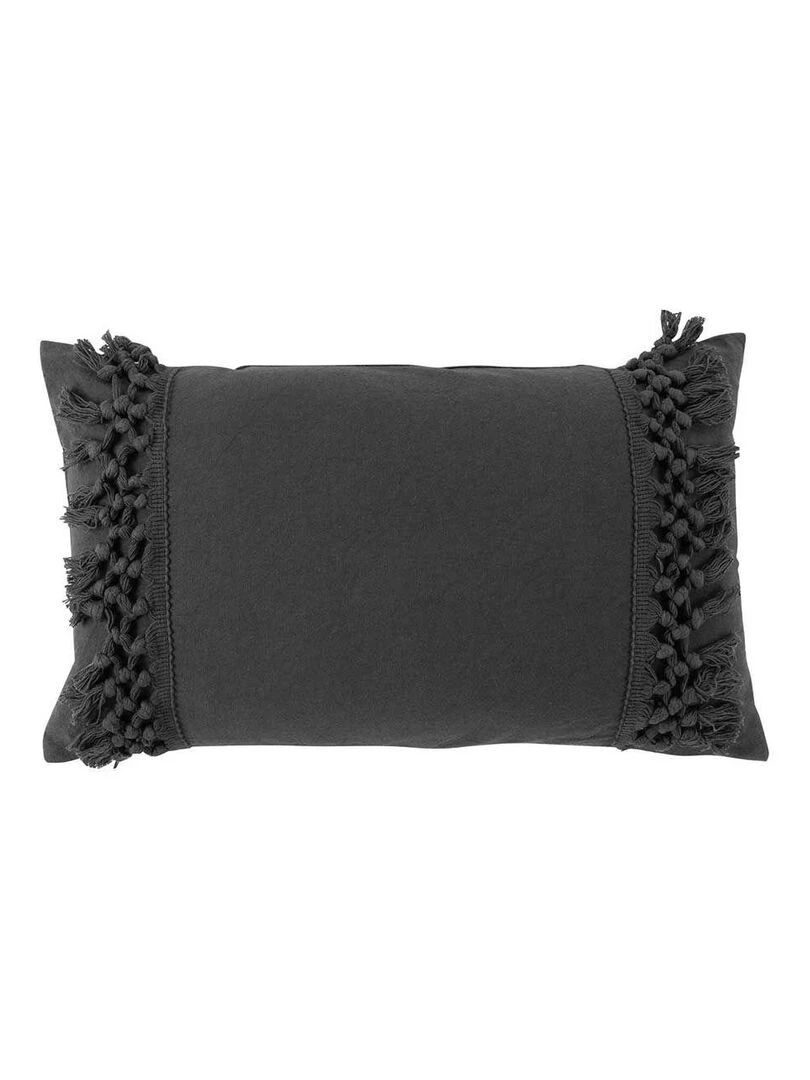 Coussin déco Salma anthracite gris anthracite