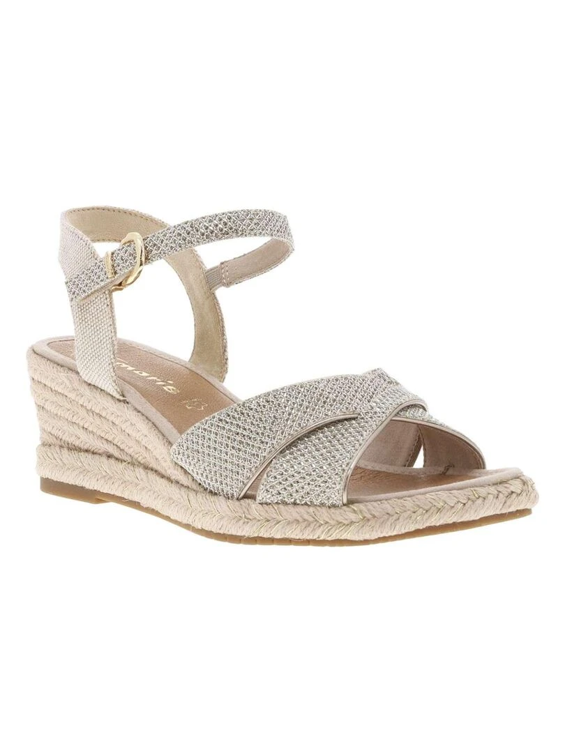 TAMARIS Nu pieds talon semi compensée Gris