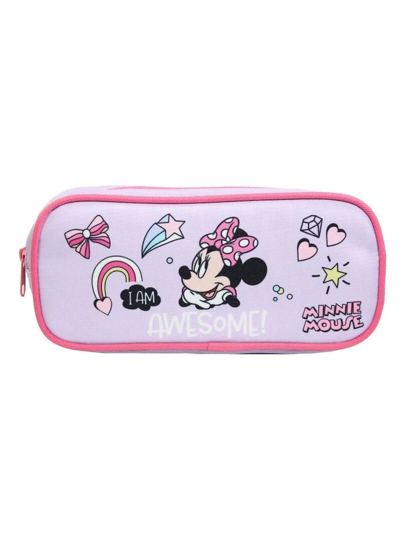Trousse scolaire rectangulaire Disney Minnie Violette Parme Bagtrotter Violet