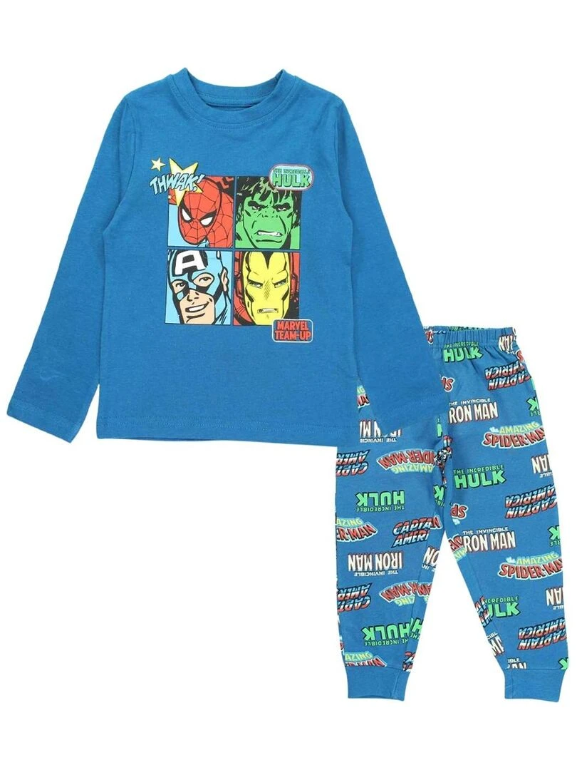 Avengers Pyjama garçon imprimé Avengers en coton Bleu