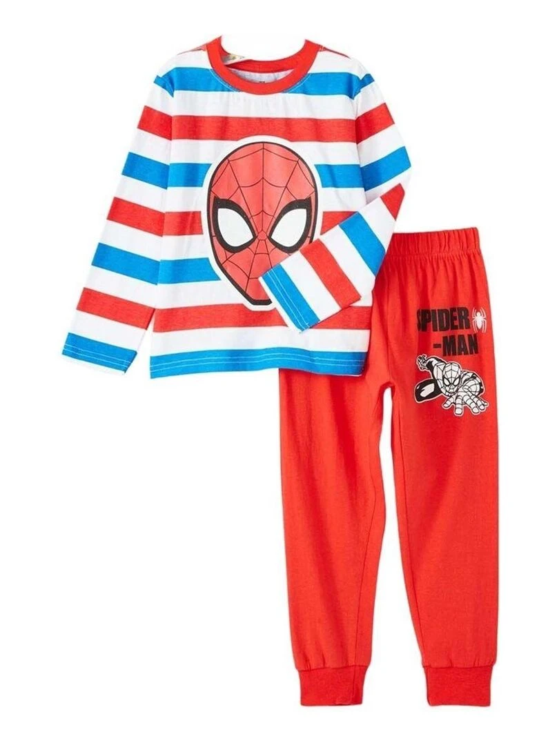 Disney   Pyjama garçon imprimé Spiderman en coton   Bleu