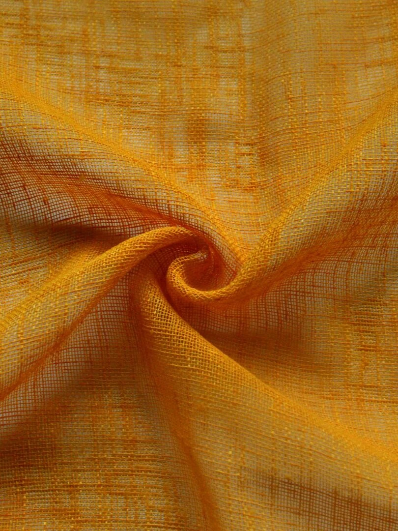 Voilage traditionnel en étamine unie       Effet lin   Jaune