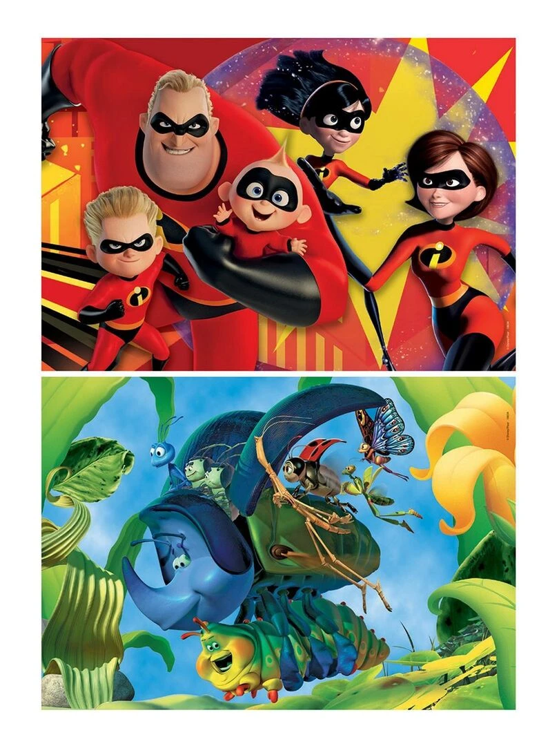 Puzzle 2 x 48 pièces : Les indestructibles / 1001 pattes Pixar N/A