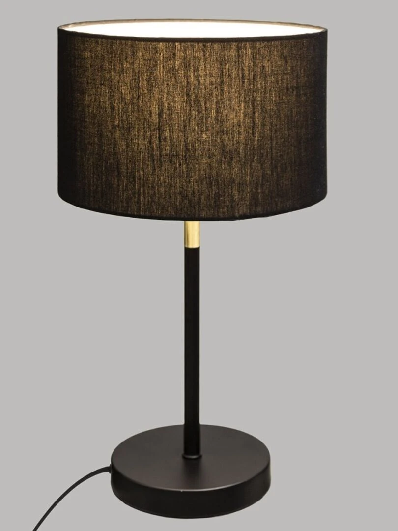 Lampe droite Jule noir doré H42   Noir
