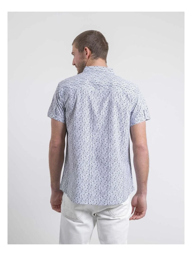 Chemise manches courtes motifs DULAGON Bleu marine