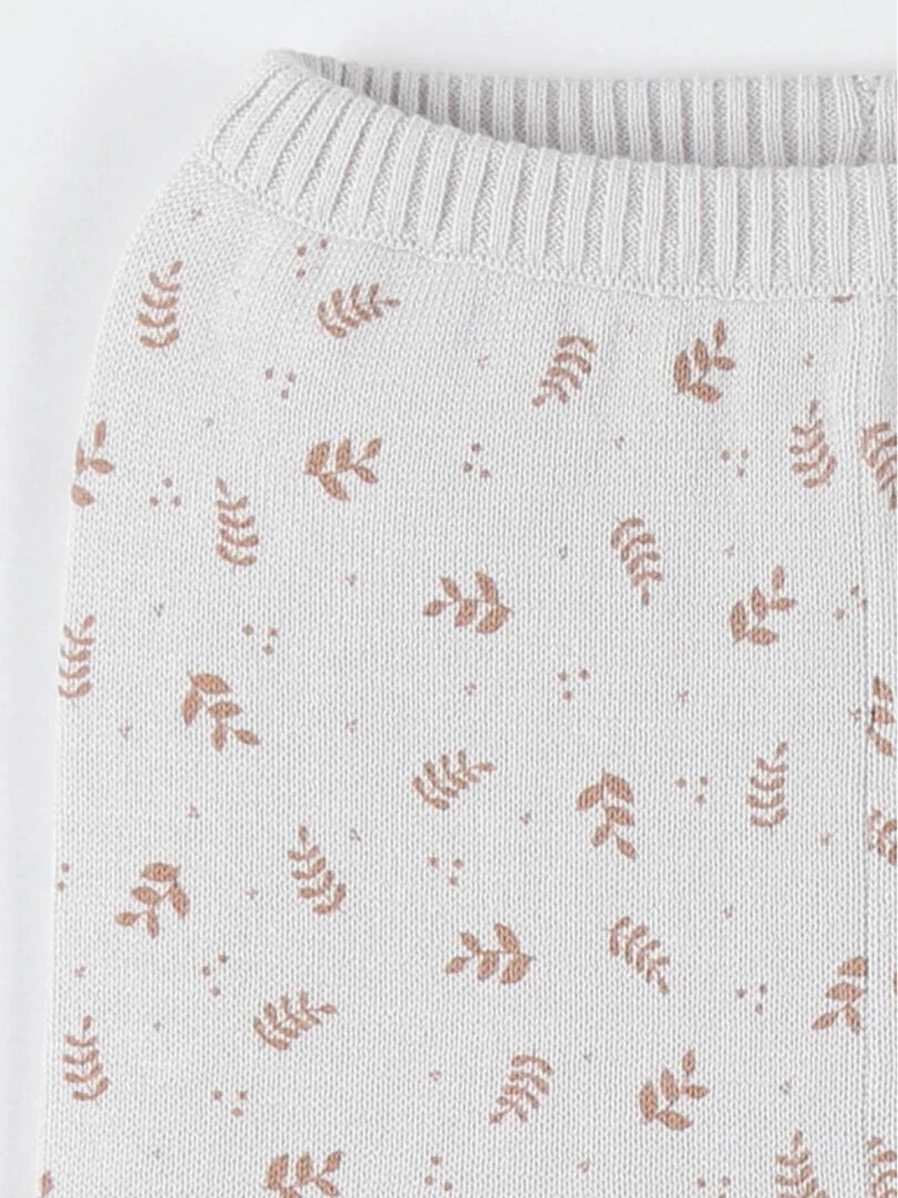 Legging imprimé végétal en tricot bio fin  clair   Noukie's   Rose
