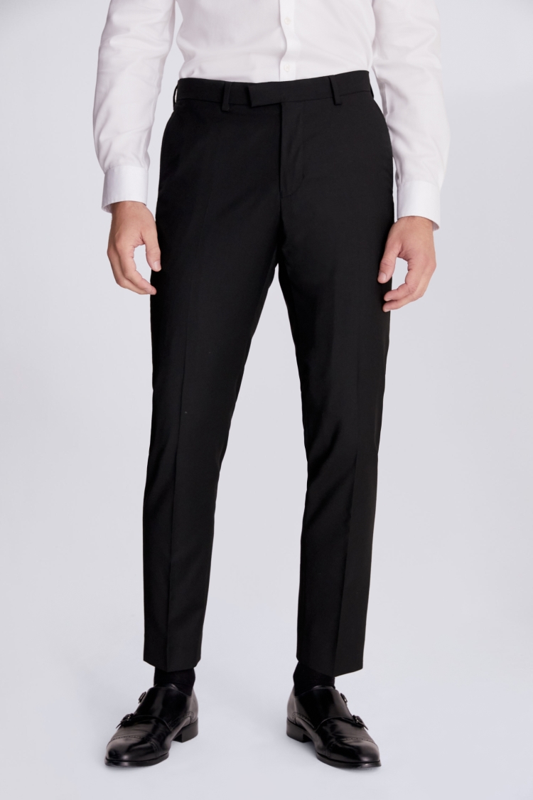 Tailored Fit Black Stretch Trousers Buy Online at Moss