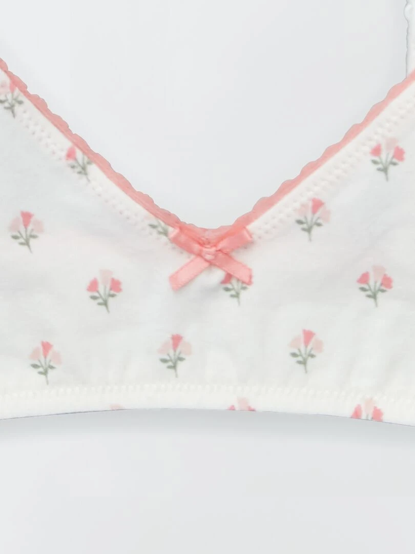 Lot de 2 brassières   Rose/blanc