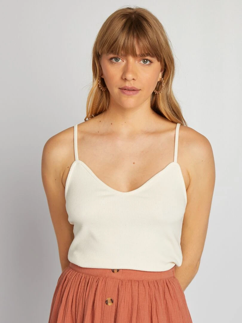 Débardeur à bretelles undyed Blanc