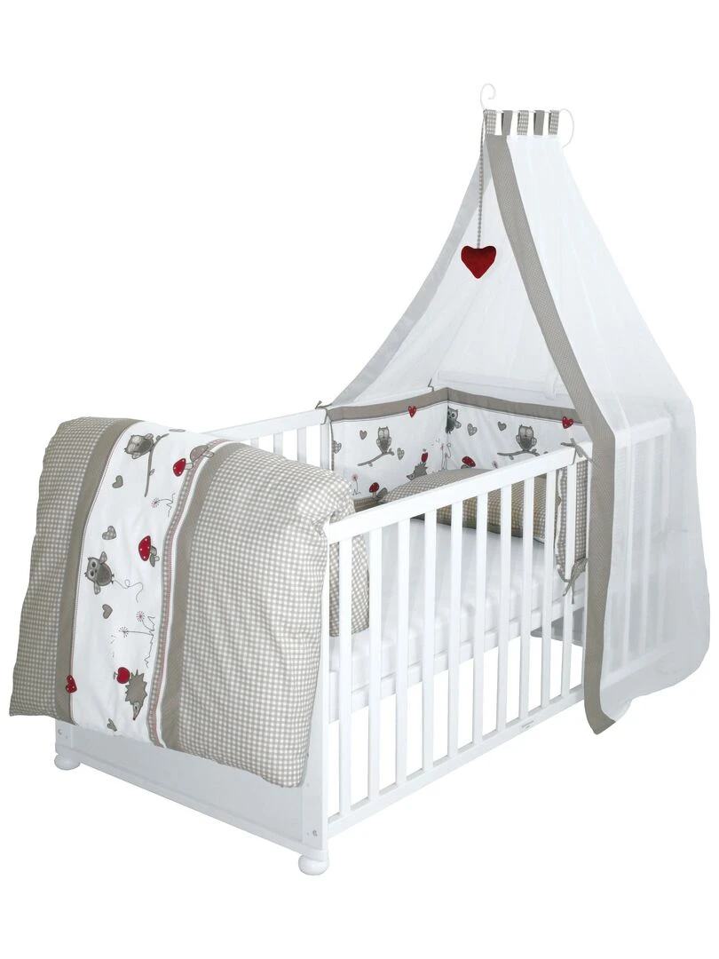 ROBA Lit bébé évolutif complet "Adam et Eule"   70x140 + Équipement Complet   Blanc
