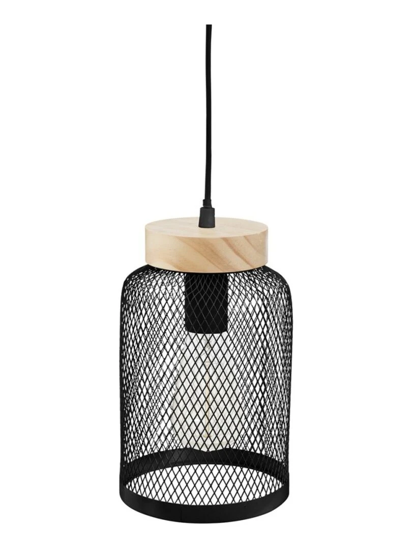Suspension métal bois Zely noir Noir