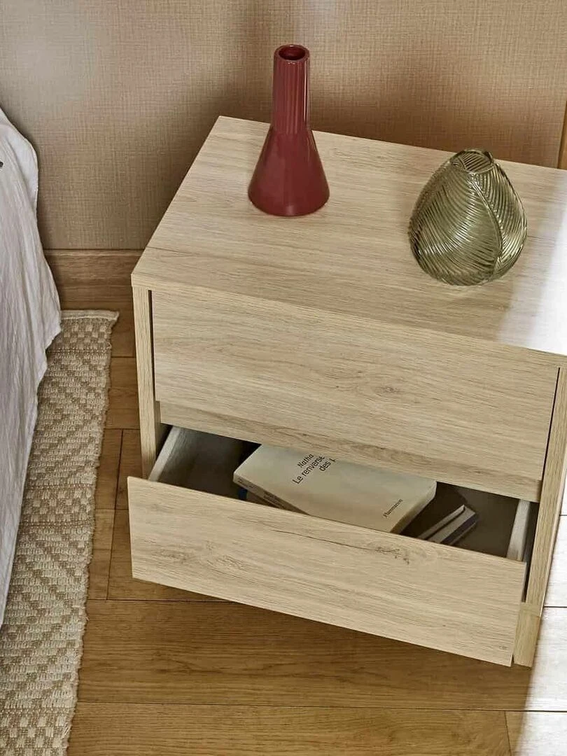 Chevet 2 tiroirs Kira   AKITEN RETAIL   Marron