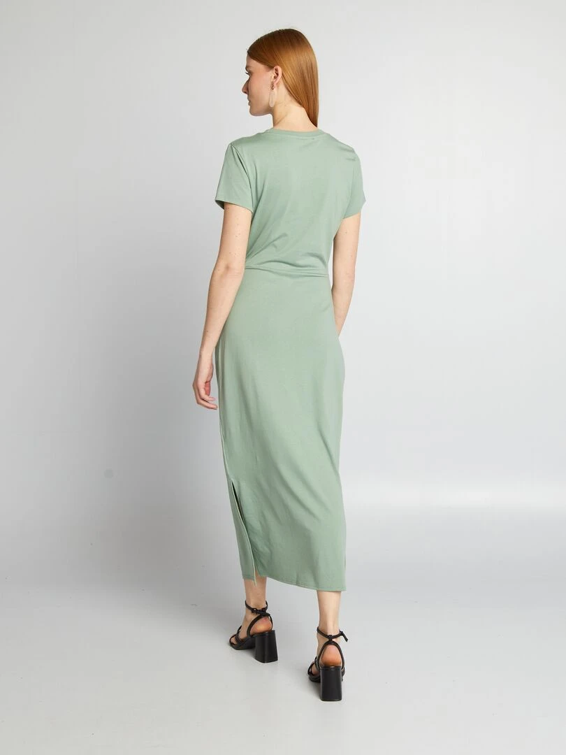 Robe midi à taille resserrée   Vert