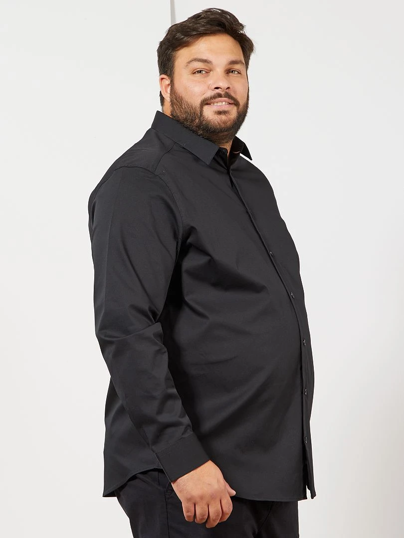 Chemise droite et stretch   noir