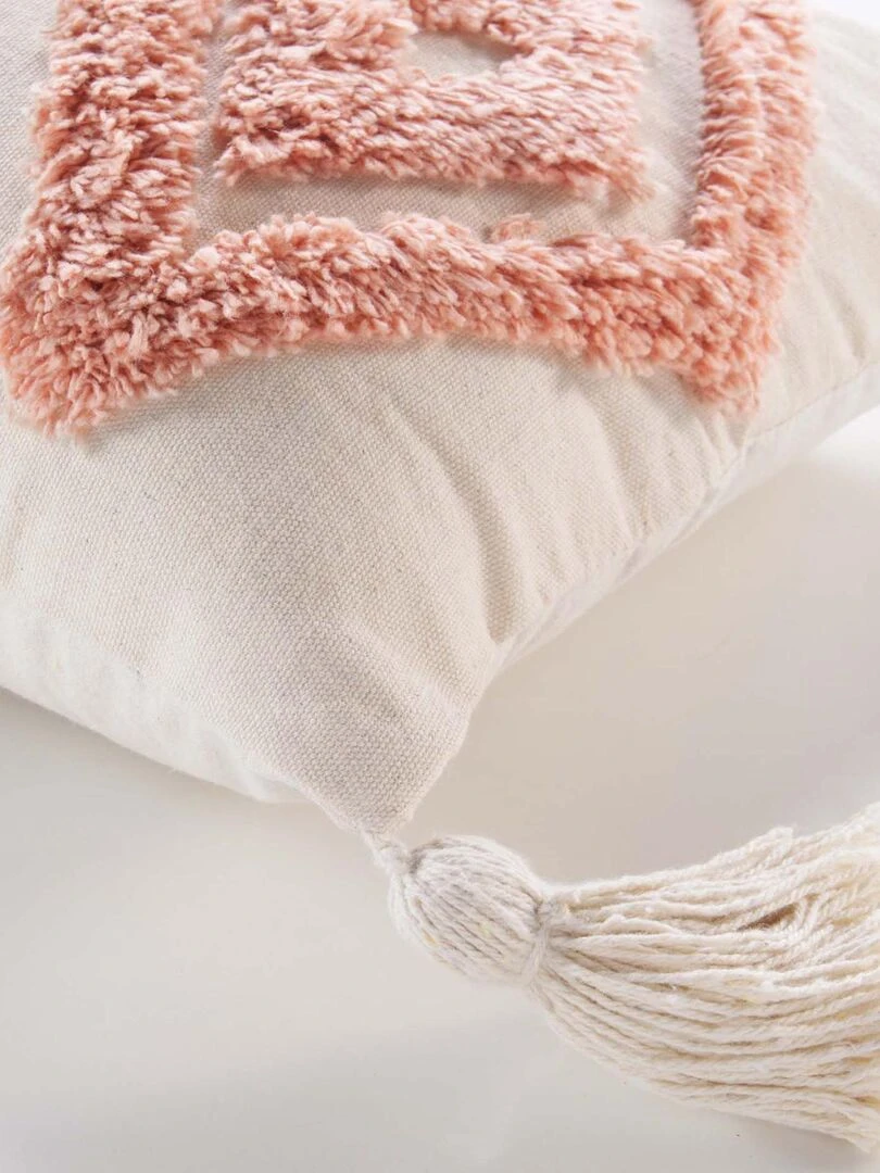 Coussin déhoussable à motifs tuftés Rouge grenat