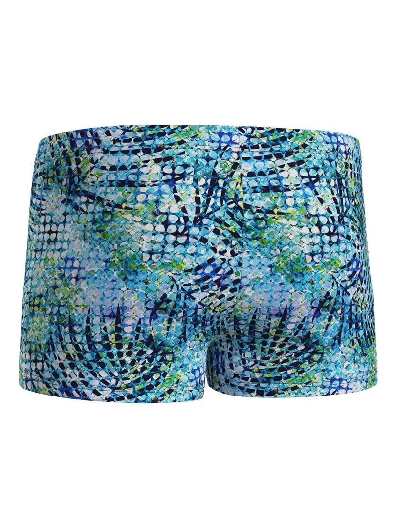 Boxer de bain pour homme couleur bleu imprimé tropical abstrait   Bleu