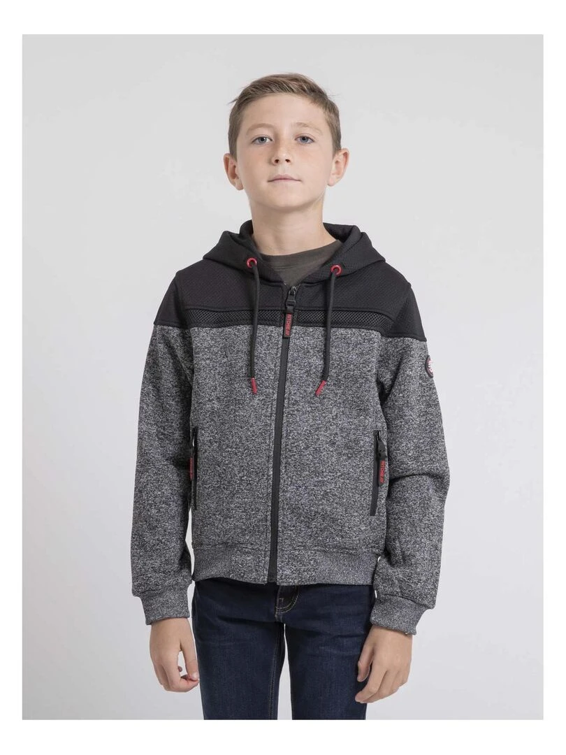 Sweat zippé capuche WILDOMAX J gris anthracite