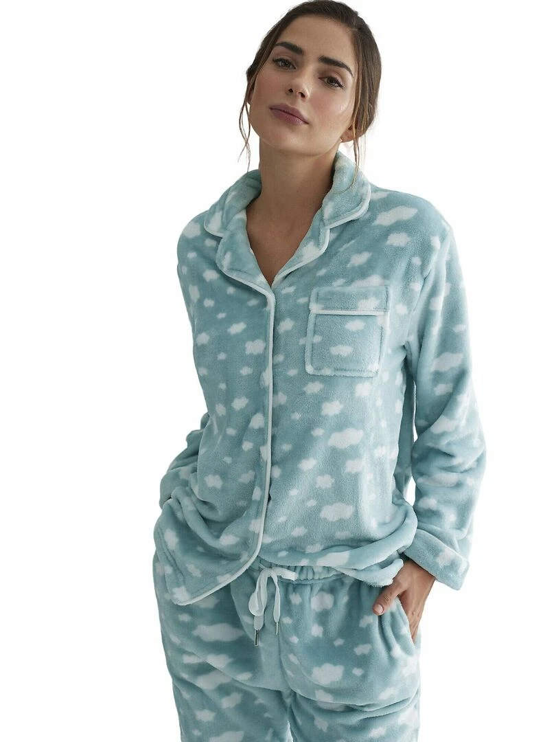 Pyjama pantalon chemise manches longues Polar Joven   Vert