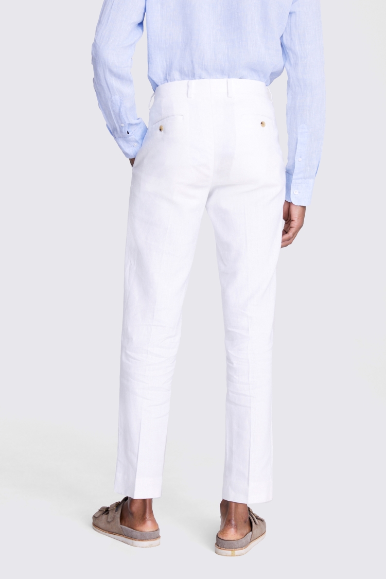 Tailored Matte White Linen Trousers Buy Online at Moss