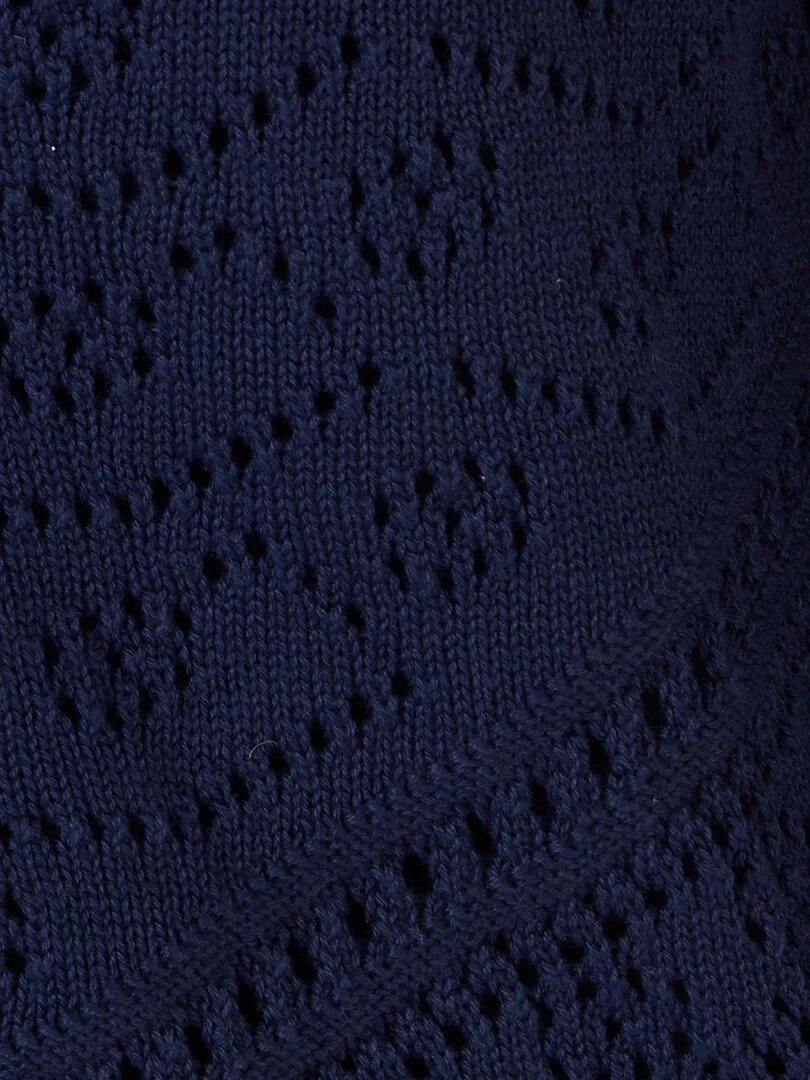 Gilet maille ajourée manches 3/4   Damart   Bleu marine