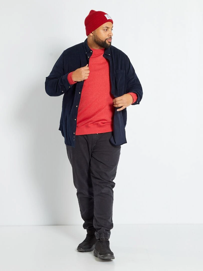 Sweat en molleton uni Rouge