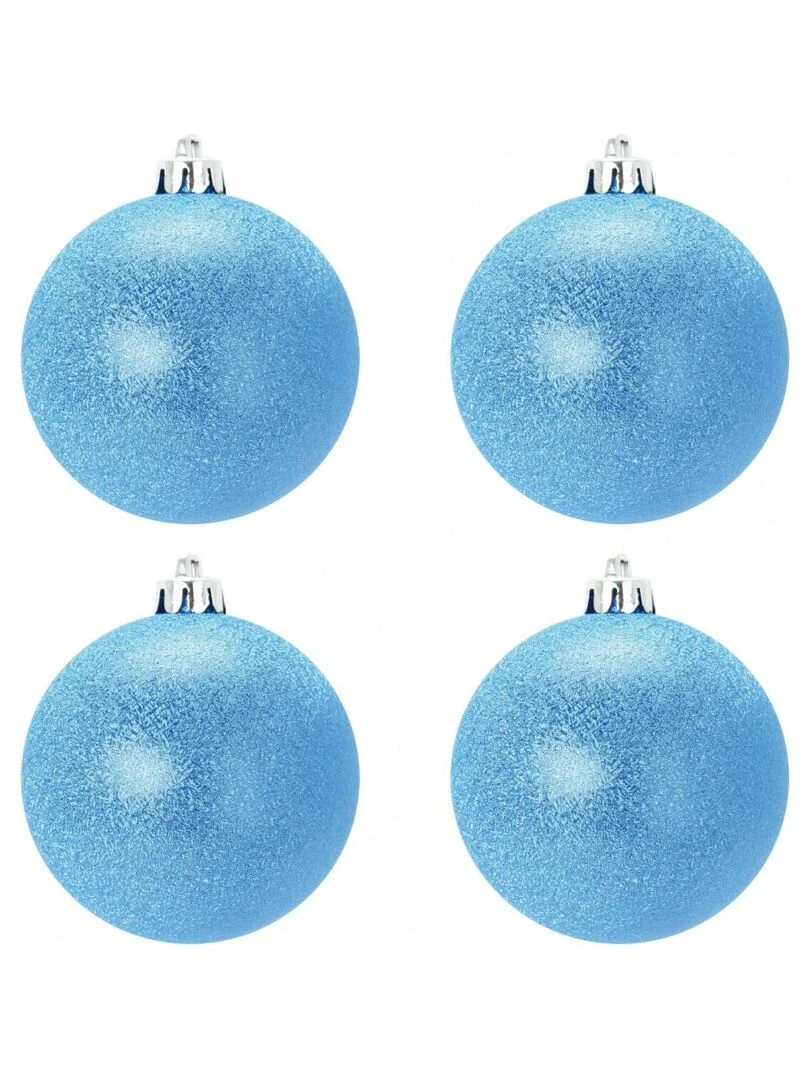 Set de 4 boules metalisees de noel Argent