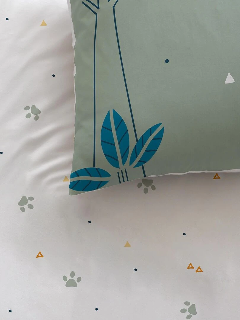 Parure de lit imprimée 100% coton JUNGLE FRIENDS Kaki