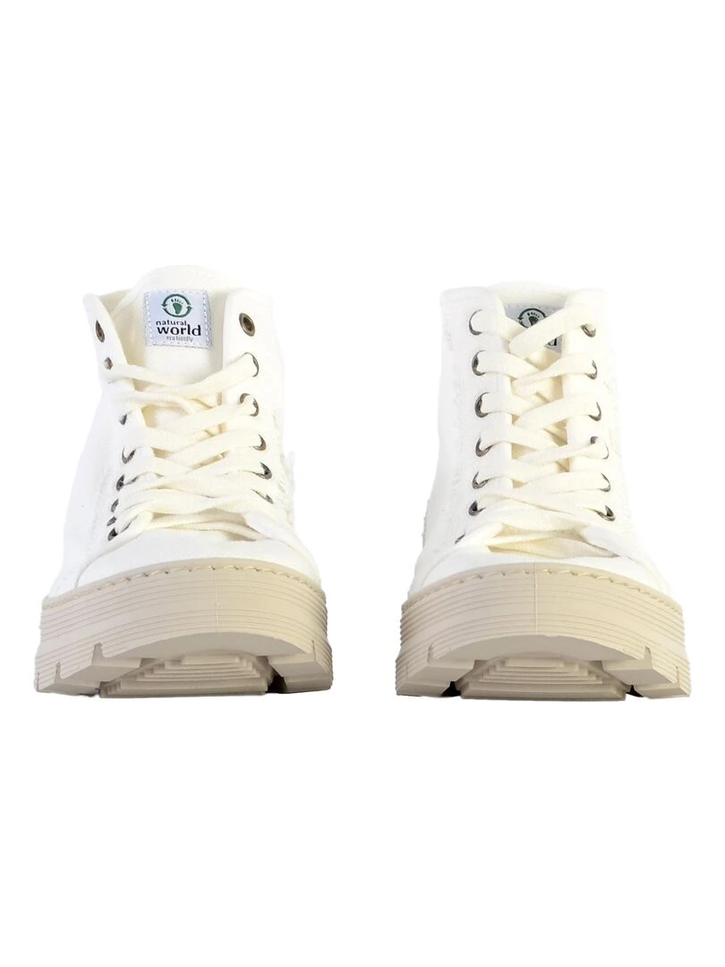 Basket Montante à Lacets Natural World Bota Enzimatica   Blanc