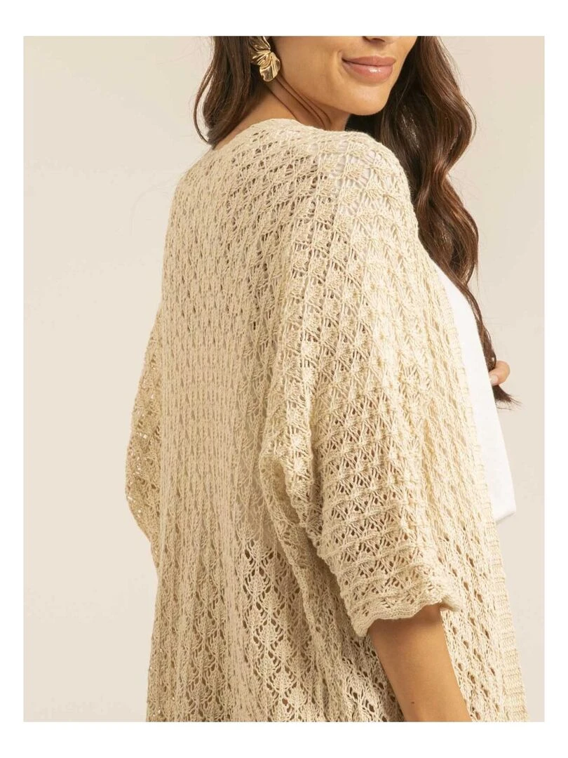 Gilet mi long ouvert KANONA   Beige