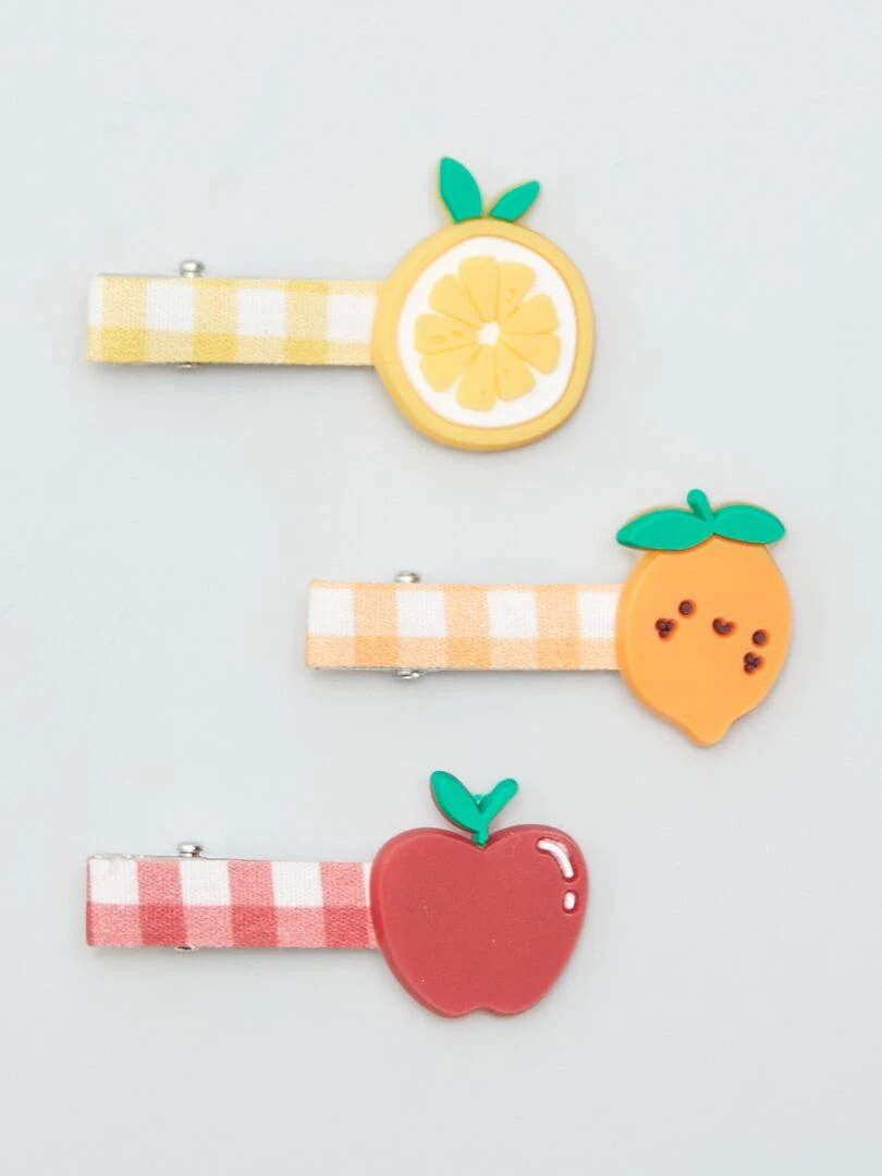 Lot de 3 barrettes Jaune