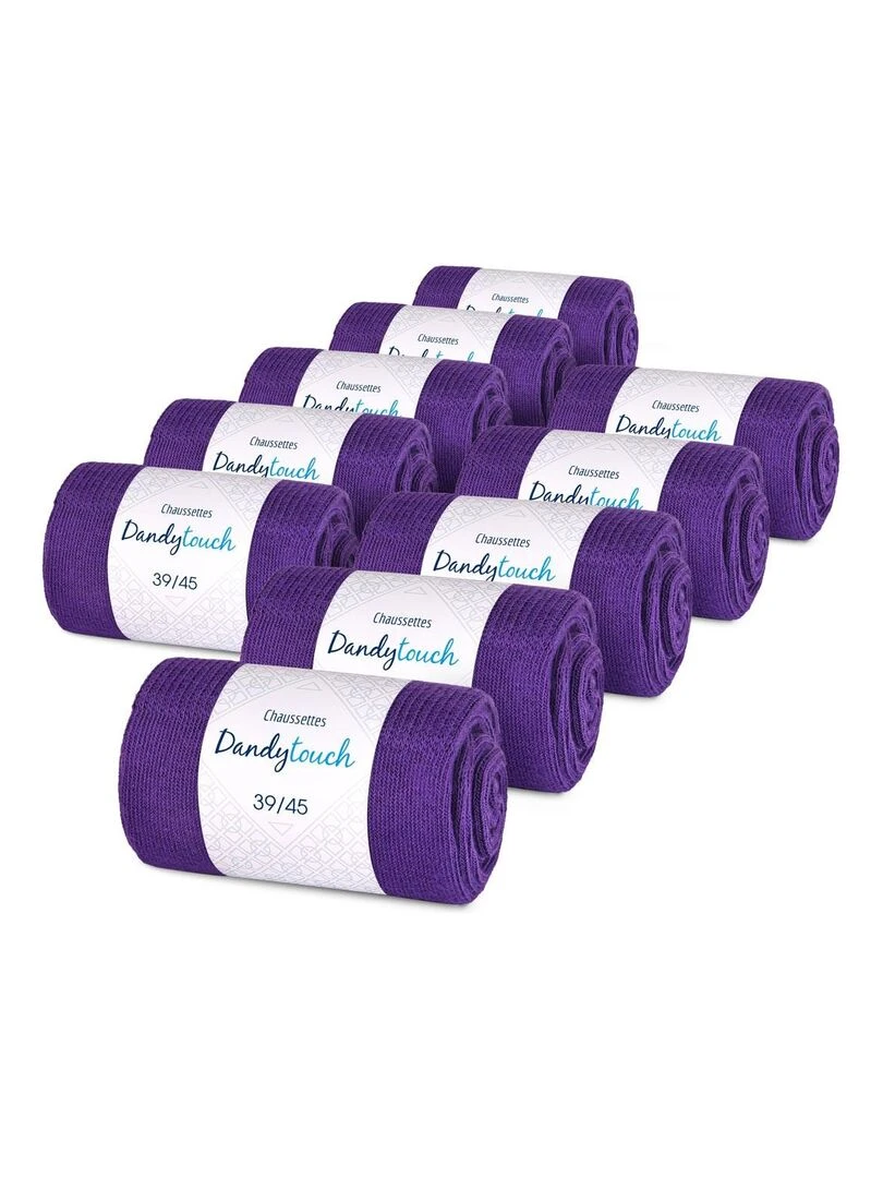 Chaussettes Jersey Coton Lot 10 Paires Fabrication UE Violet