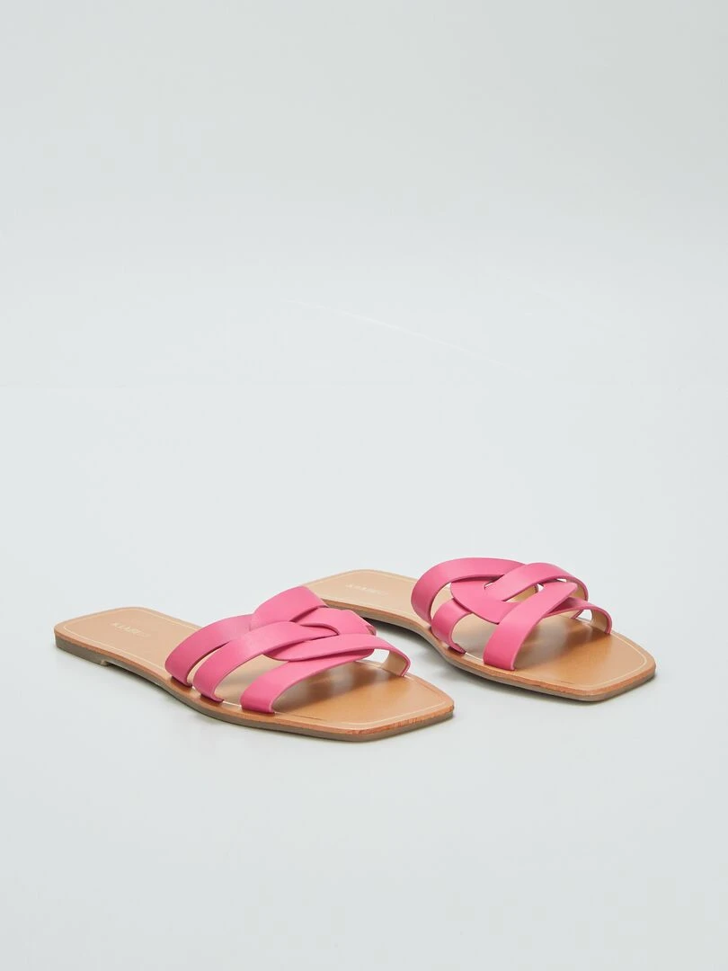 Sandales à brides croisées fantaisie Rose