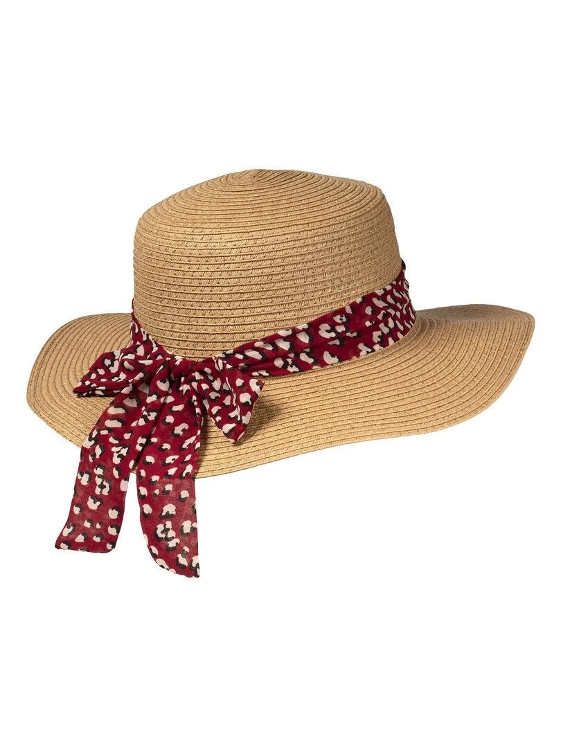 Isotoner Chapeau Canotier Léopard Multicolore