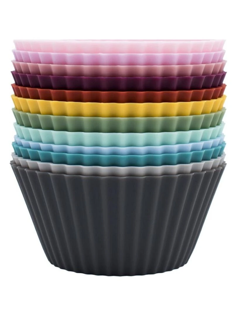 Lot de 12 moules à muffins Multicolore