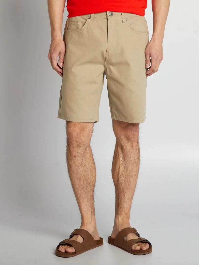 Bermuda en jean à 5 poches Beige