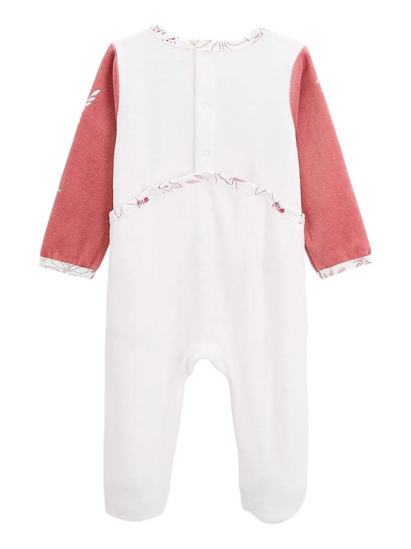 Pyjama bébé en velours Oma Biche Ecru