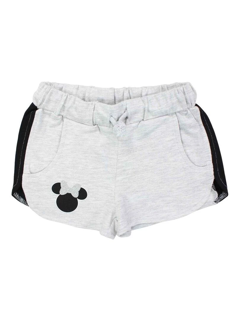 Disney Short fille imprimé Minnie en coton Gris