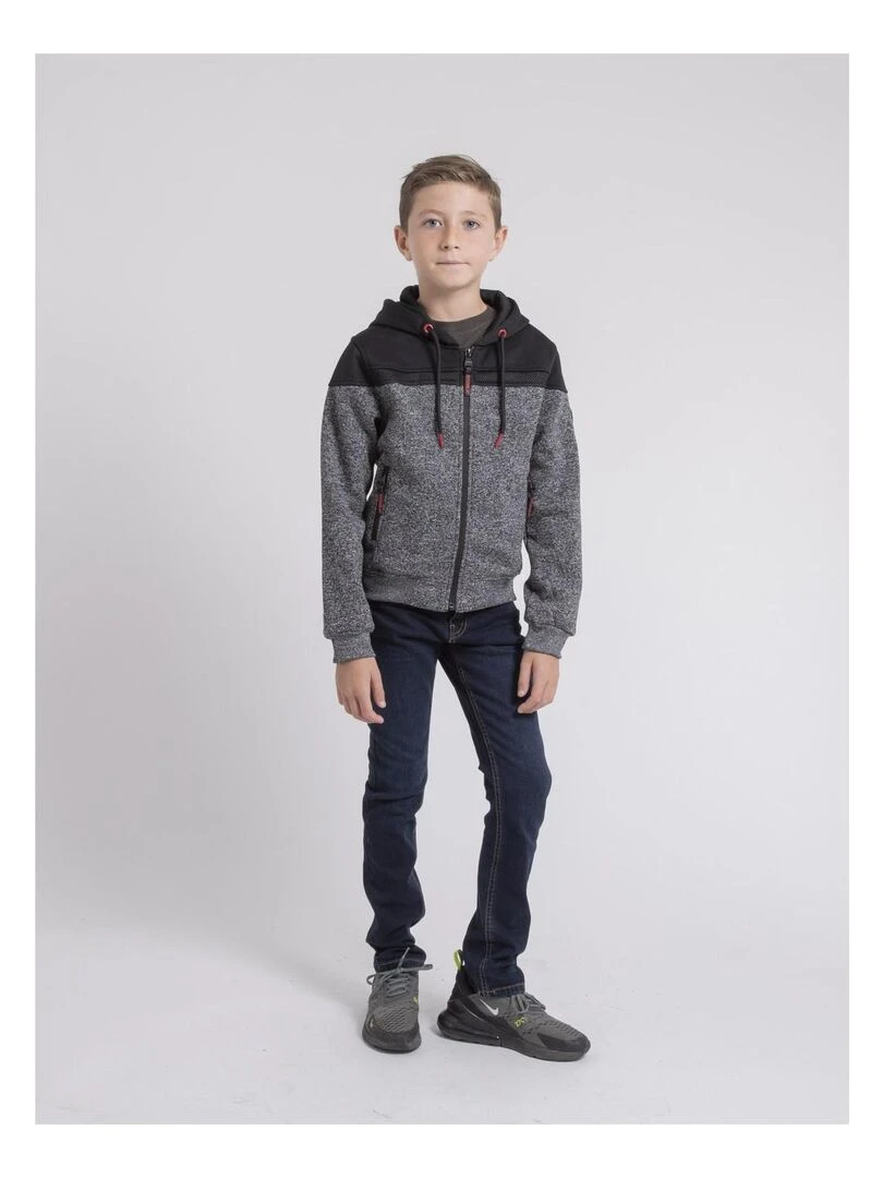 Sweat zippé capuche WILDOMAX J   gris anthracite