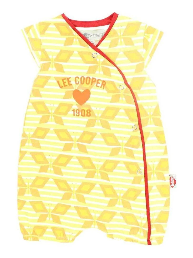 Lee Cooper Combishort bébé fille imprimé Lee Cooper en coton Jaune