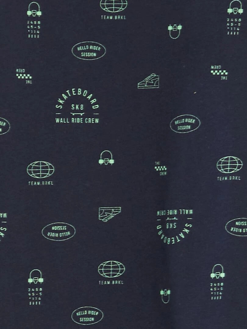 T shirt imprimé Bleu/vert