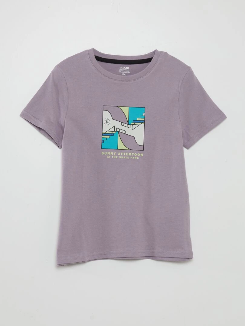 T shirt à col rond avec imprimé Parme