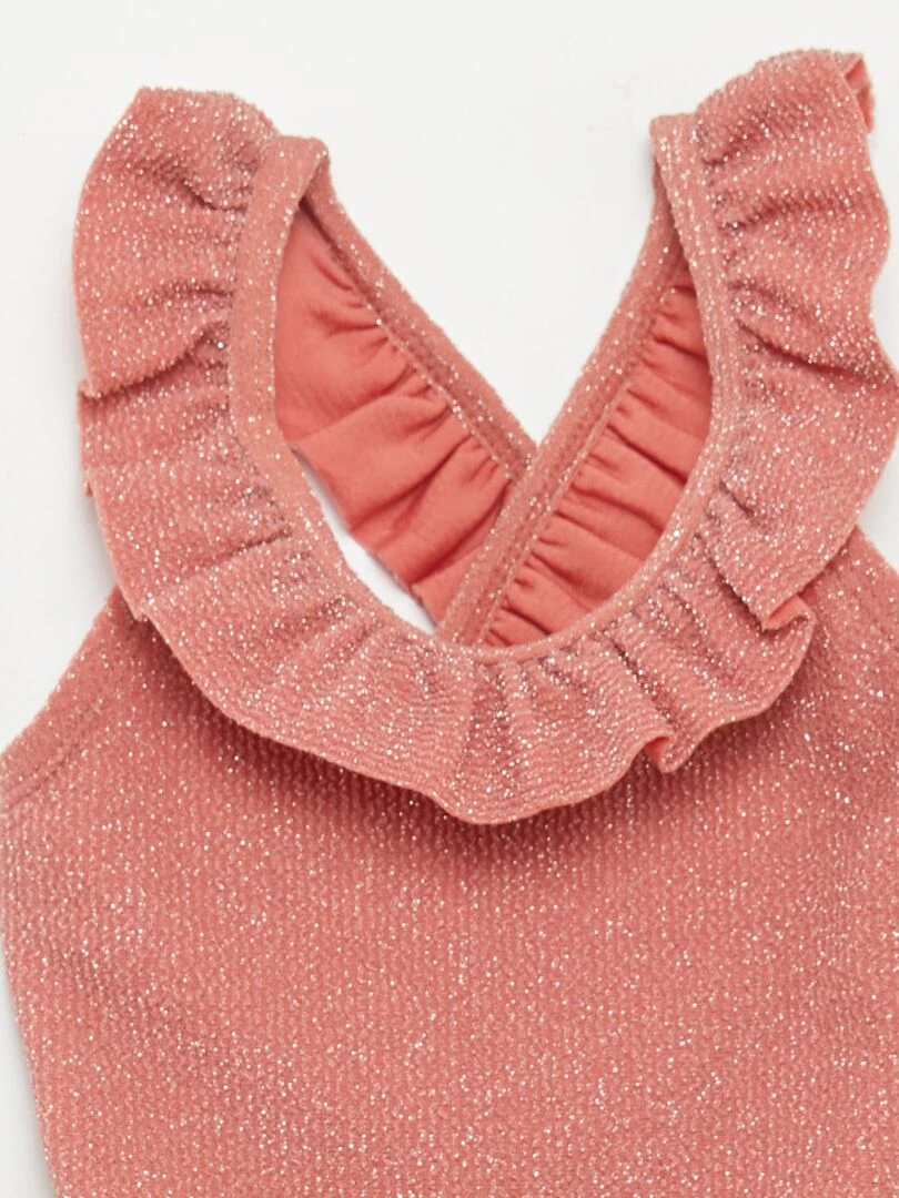 Maillot de bain 1 pièce pailletée   Orange