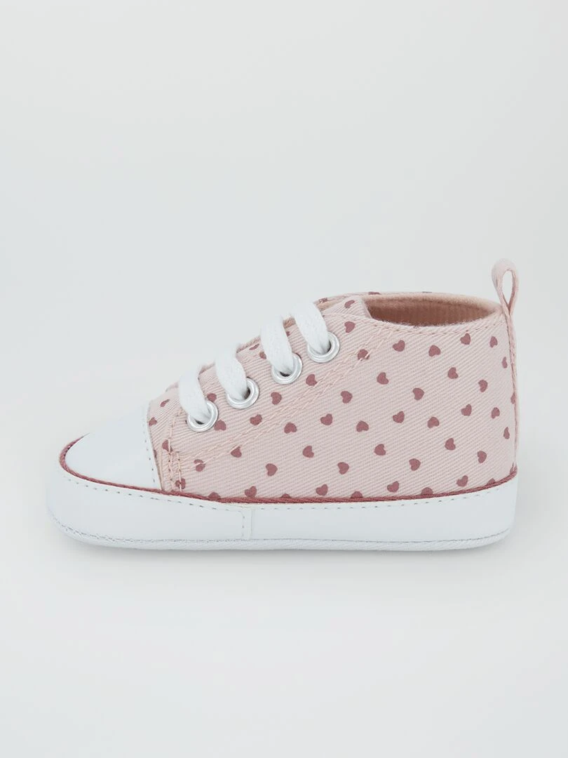 Baskets hautes en toile   Rose