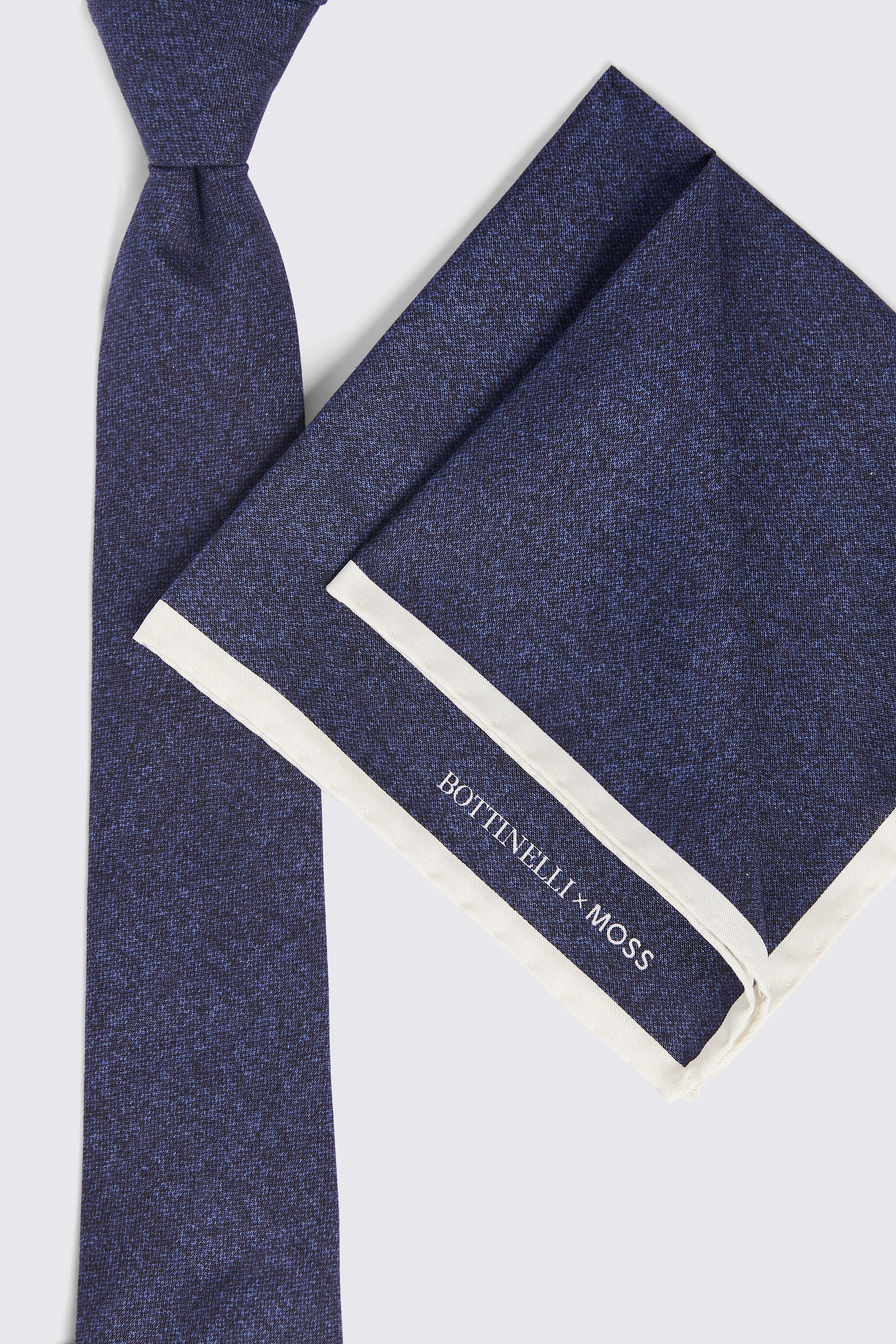 Bottinelli Navy Silk Semi-Plain Tie    Buy Online at Moss
