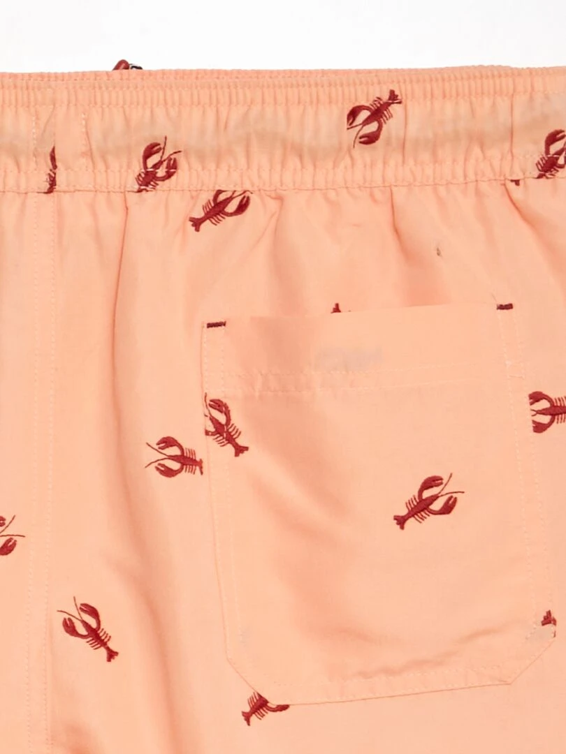 Short de bain à motif   Orange rose
