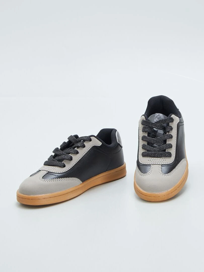 Baskets basses lacets fantaisies   Noir