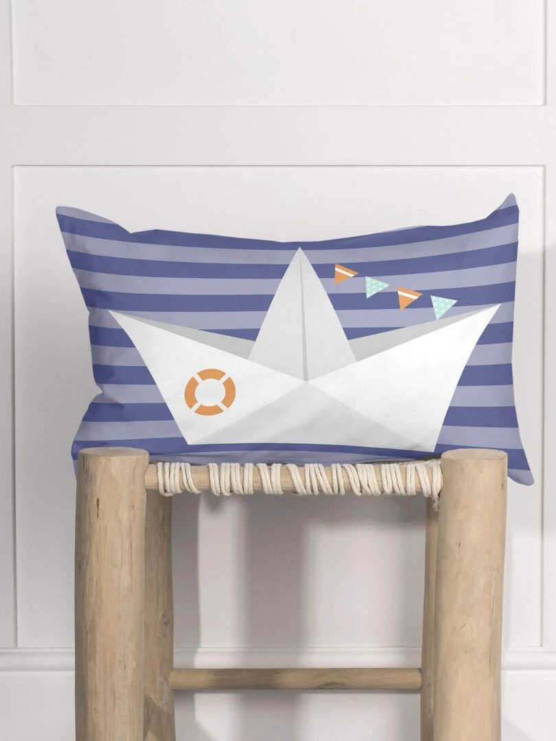 Housse de coussin Sailor "Happyfriday"   Blanc